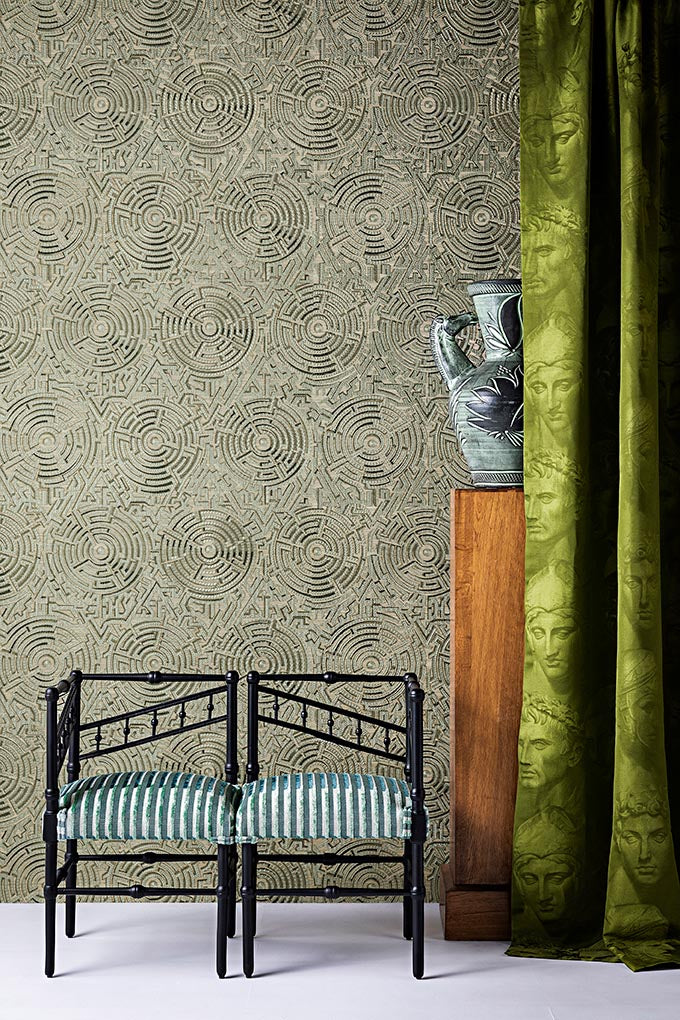 Pierre Frey Stoned Romans Olive Fabric F3554003