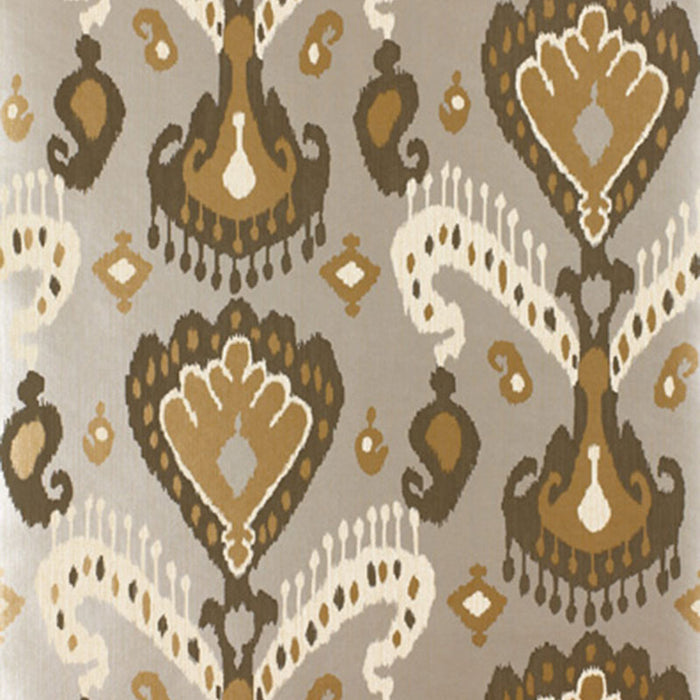 Schumacher Tashkent Ikat Silver Wallpaper 5000990