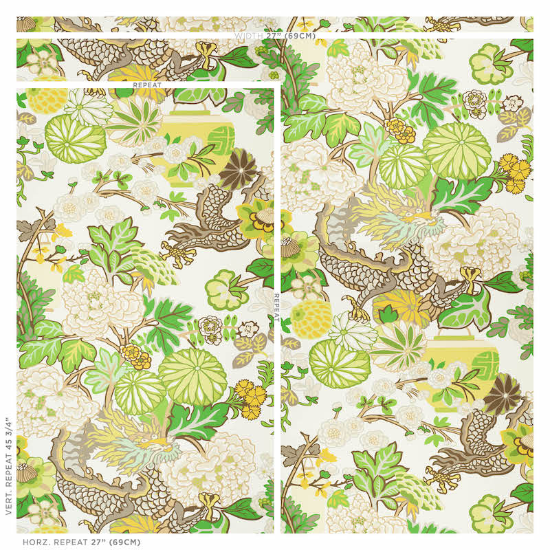 Schumacher Chiang Mai Dragon Leaf Wallpaper 5001069