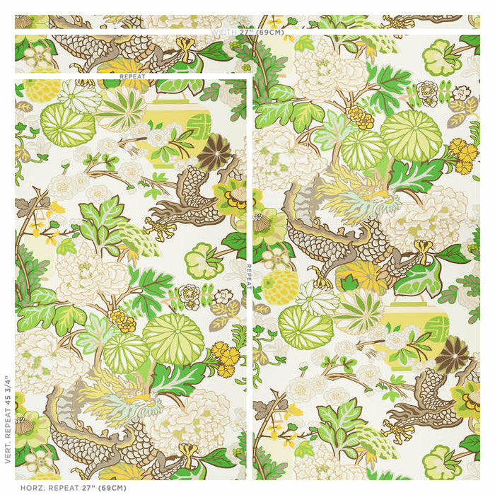 Schumacher Chiang Mai Dragon Leaf Wallpaper 5001069