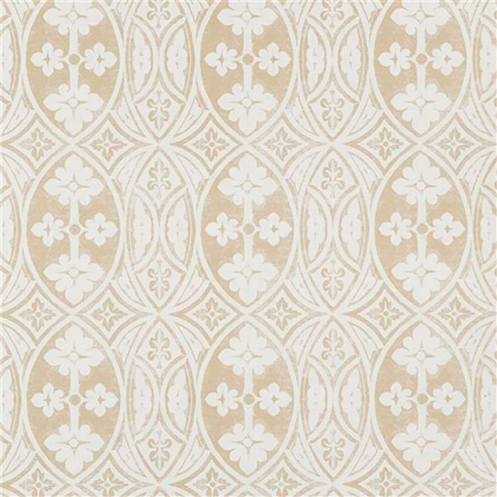 Jasper Gothic Ivory on Taupe Wallpaper Sample 5003-01