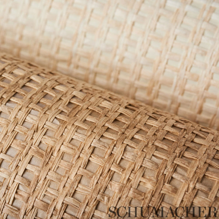 Schumacher Karami Weave Rice Wallpaper Sample 5003010