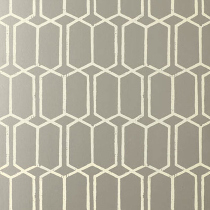 Schumacher Modern Trellis Silver Wallpaper 5003282