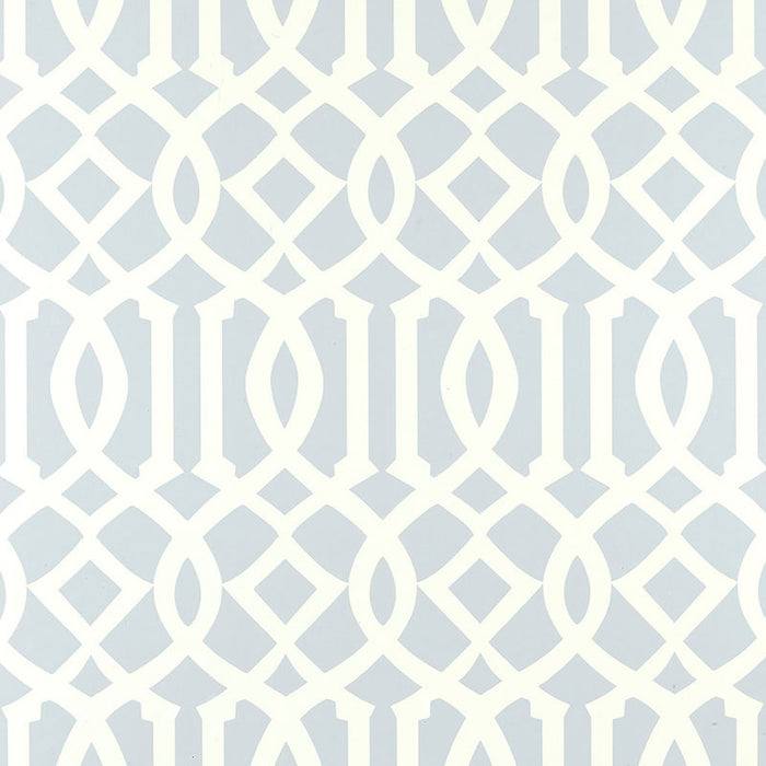 Schumacher Imperial Trellis Soft Aqua Wallpaper 5003363