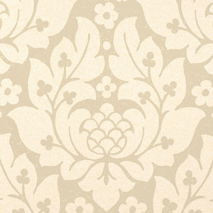 Schumacher Fiore Damask Linen Wallpaper 5003670