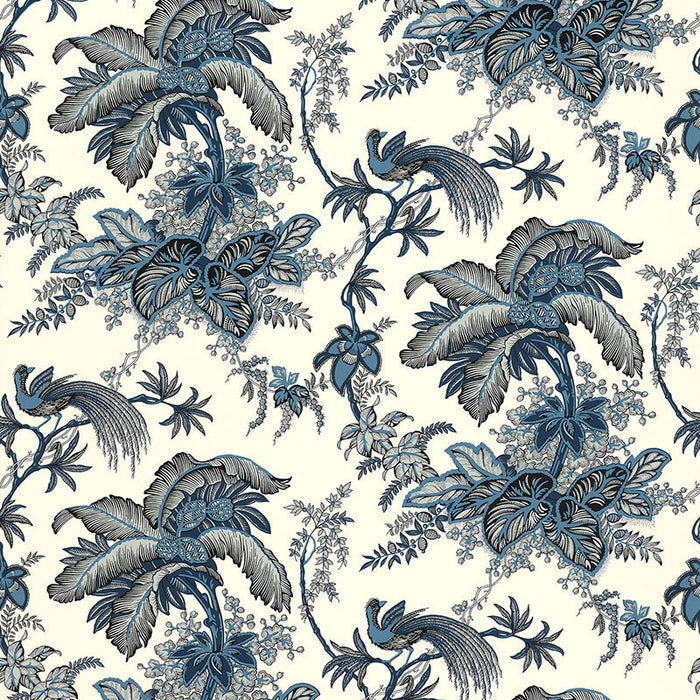 Schumacher Coconut Grove Lapis Wallpaper 5004050