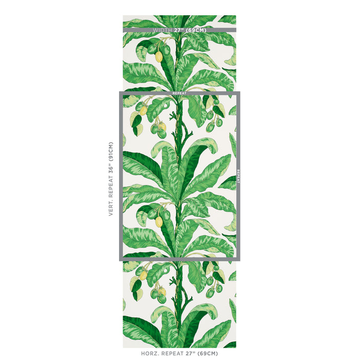 Schumacher Blair House Palm Green Wallpaper 5004064