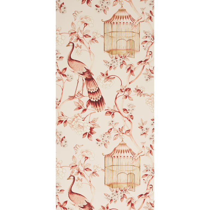 Schumacher Oiseaux Et Fleurs Cinnabar Wallpaper 5004082