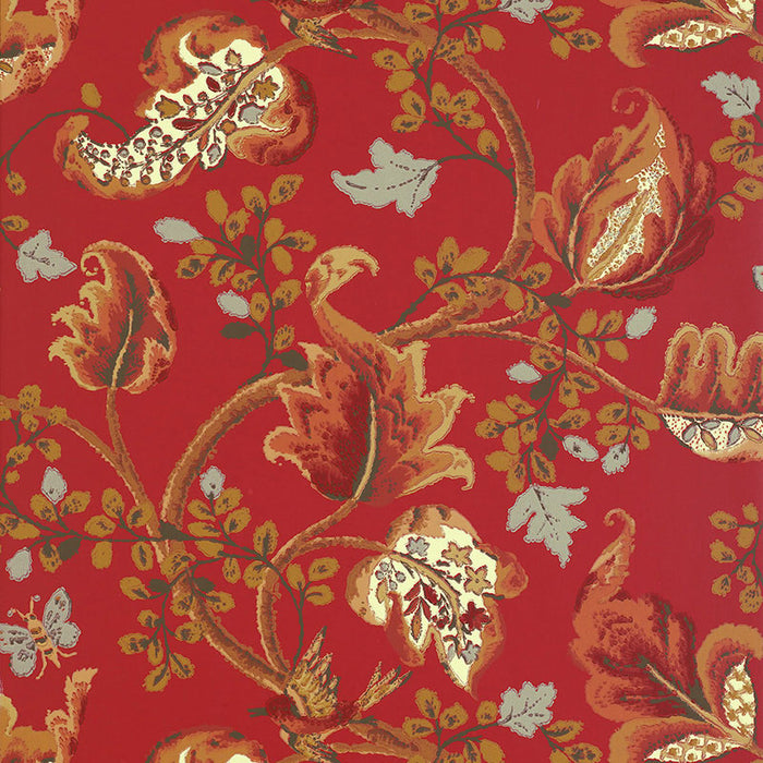 Schumacher Fox Hollow Tomato And Brass Wallpaper 5004102