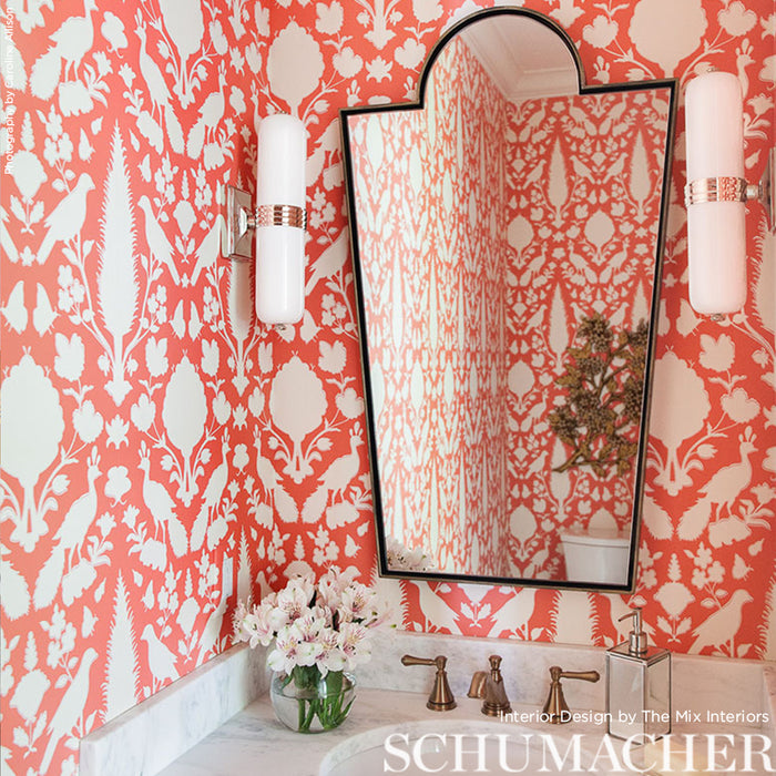 Schumacher Chenonceau Coral Wallpaper 5004125