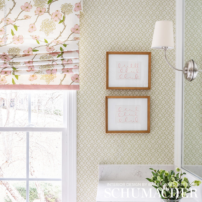 Schumacher Harbury Trellis Willow Wallpaper 5004143