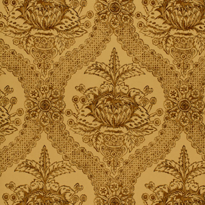 Schumacher Haddon Hall Damask Umber Wallpaper 5004171