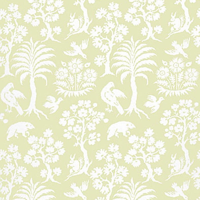 Schumacher Palm Damask Willow Wallpaper 5004352