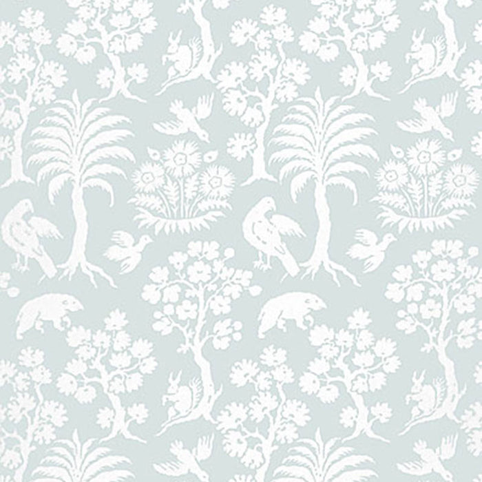 Schumacher Palm Damask Sky Wallpaper 5004353