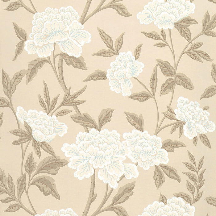 Schumacher Whitney Floral Taupe Wallpaper 5004383