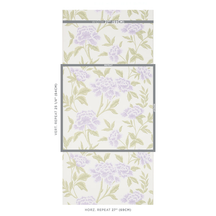 Schumacher Whitney Floral Lavendar Wallpaper 5004384