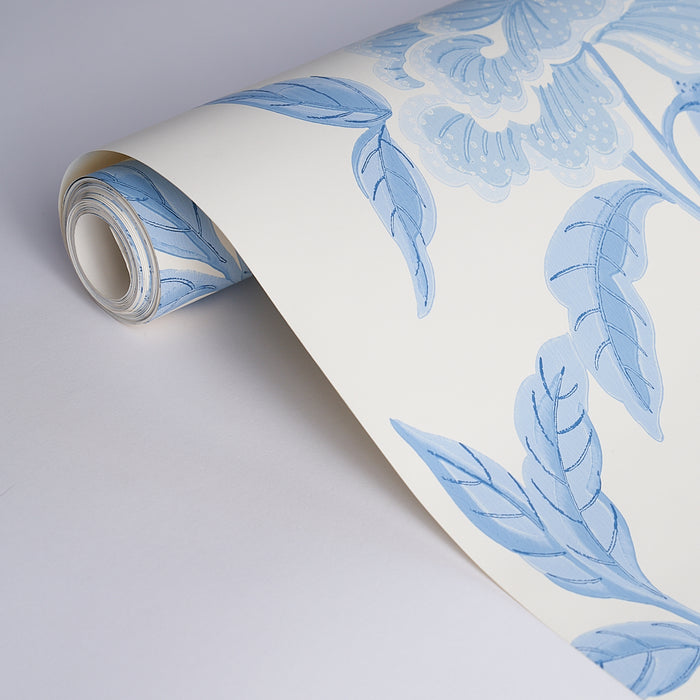 Schumacher Whitney Floral Blue Wallpaper 5004385