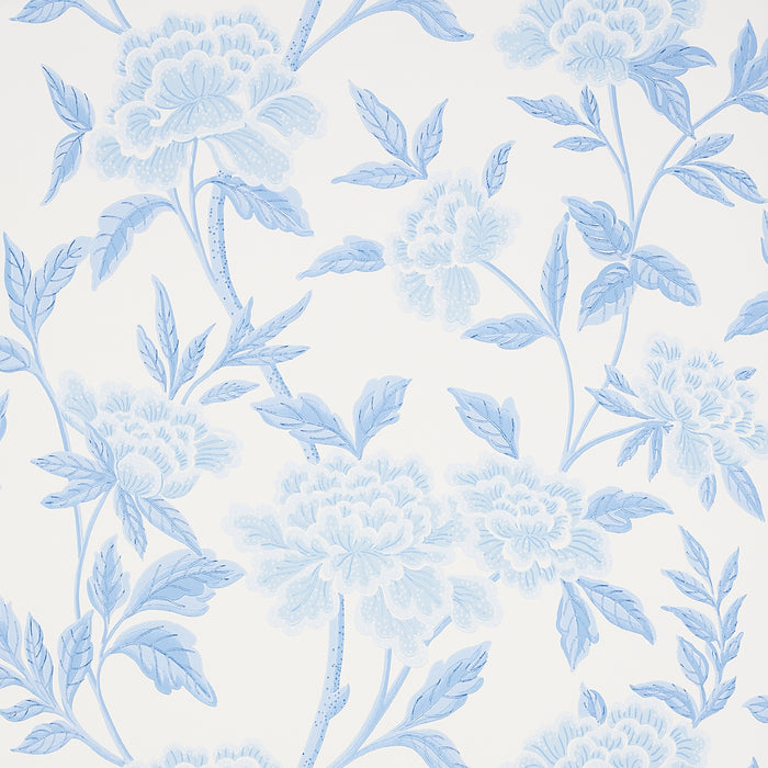 Schumacher Whitney Floral Blue Wallpaper 5004385