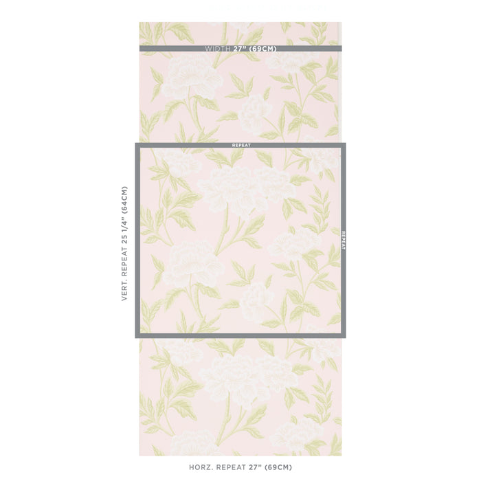 Schumacher Whitney Floral Blush Wallpaper 5004386