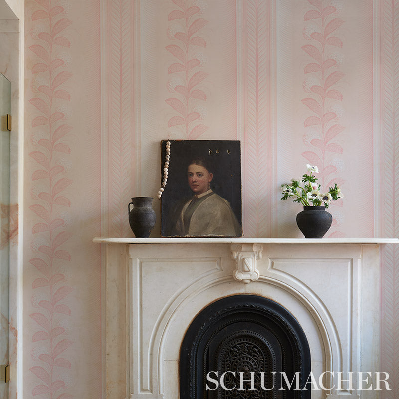 Schumacher Hydrangea Drape Blush Wallpaper 5004458