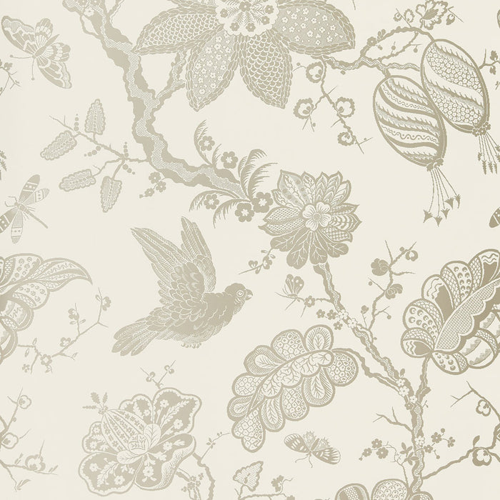 Schumacher Bali Vine Platinum Wallpaper 5005000