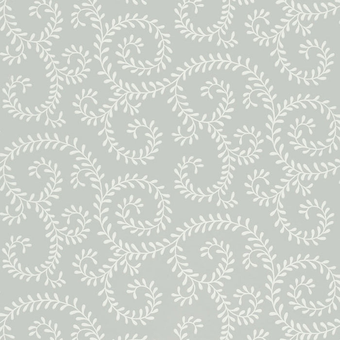 Schumacher Leafy Scroll Dove Wallpaper 5005090