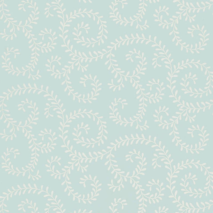 Schumacher Leafy Scroll Sky Wallpaper 5005092