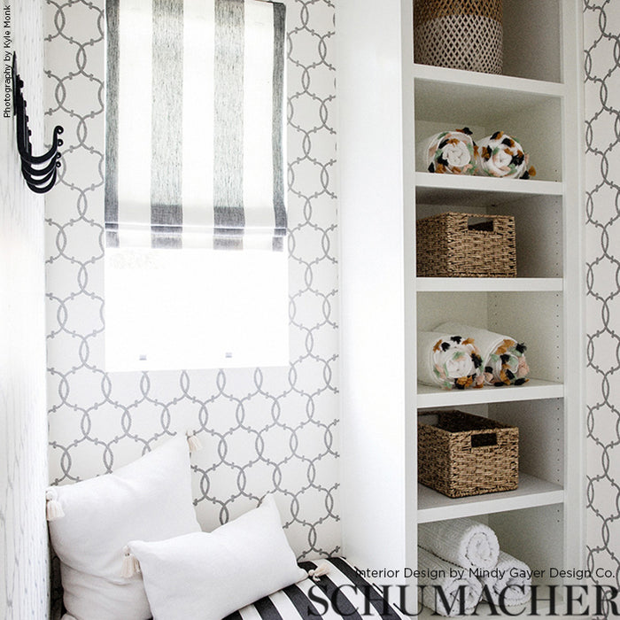 Schumacher Tracery Charcoal Wallpaper 5005121