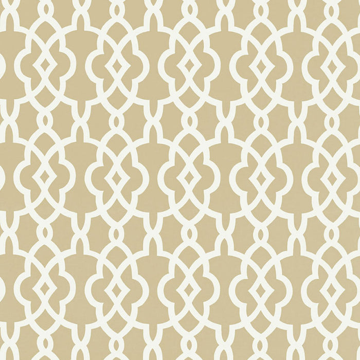 Schumacher Summer Palace Fret Sand Wallpaper 5005140