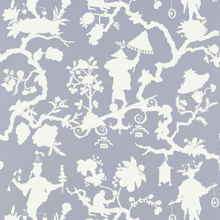 Schumacher Shantung Silhouette Print Wisteria Wallpaper 5005152