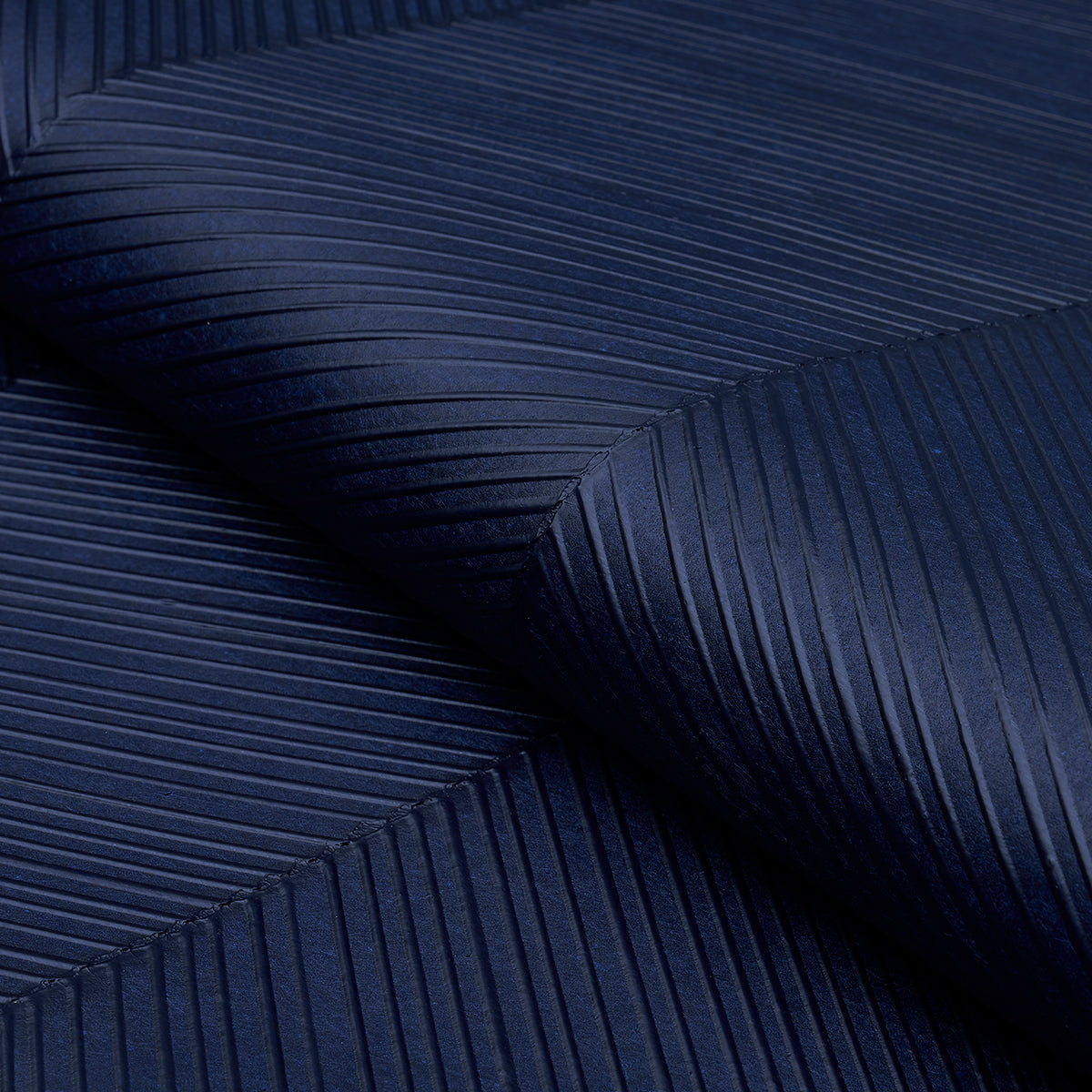 Schumacher Chevron Texture Midnight Blue Wallpaper 5005654