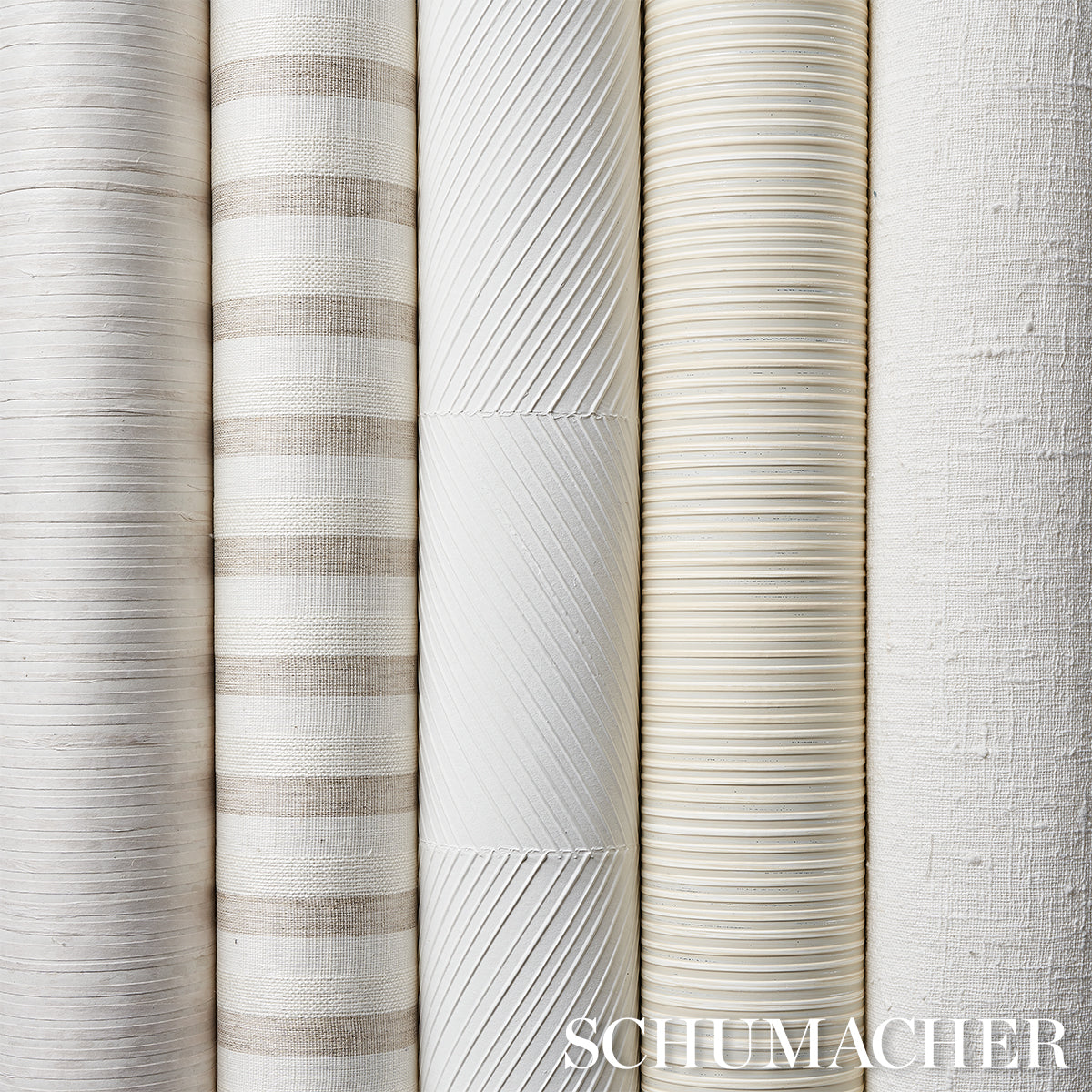 Schumacher Chevron Texture White Wallpaper 5005656