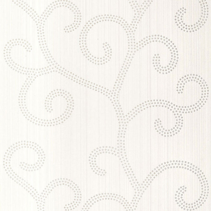 Schumacher Raindrop Scroll Pearl Wallpaper 5005701