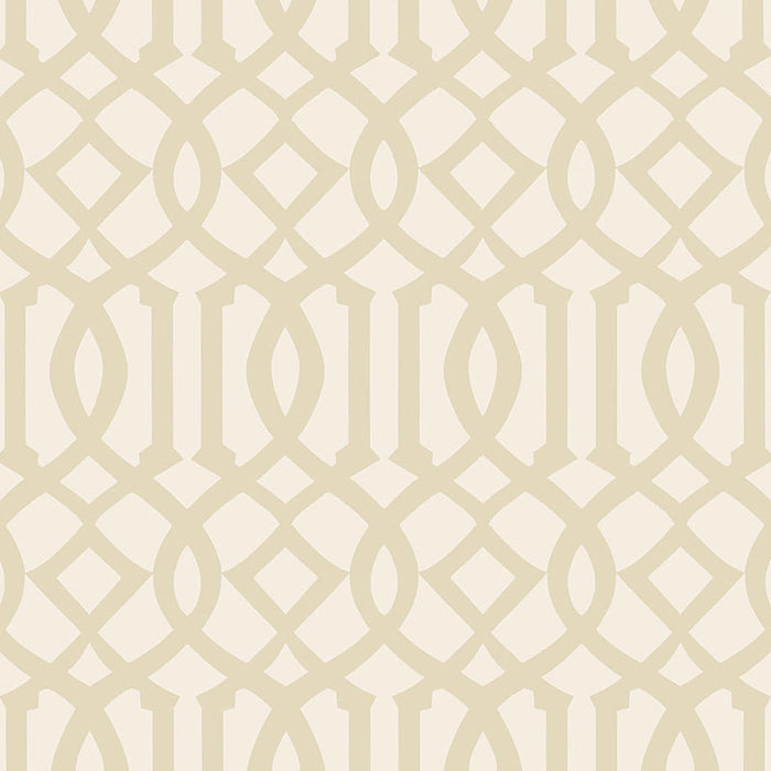 Schumacher Imperial Trellis II Sand / Ivory Wallpaper 5005802