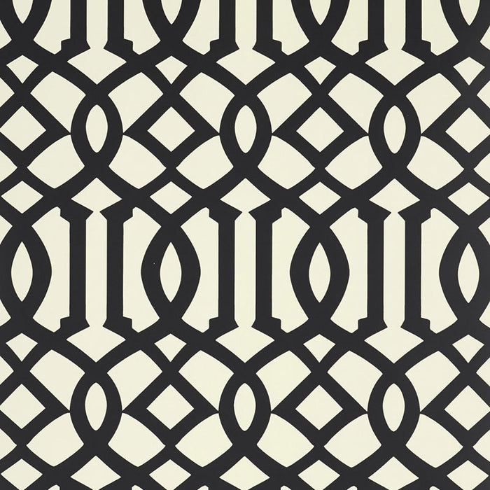 Schumacher Imperial Trellis II Jet Wallpaper 5005804