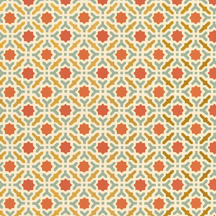 Schumacher Serallo Mosaic Persimmon Wallpaper 5005972