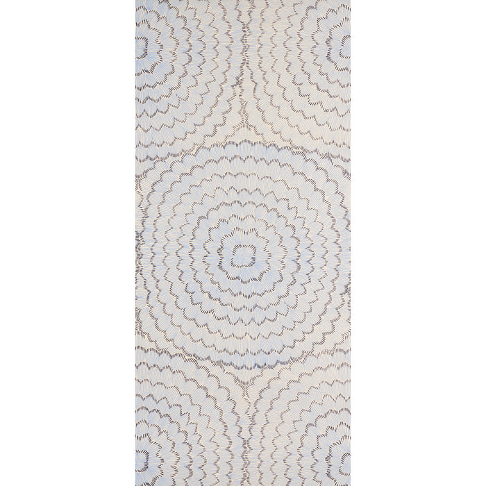 Schumacher Feather Bloom Sisal Two Blues Wallpaper Sample 5006071