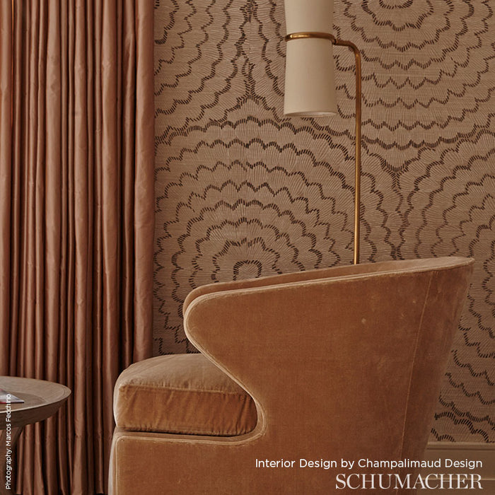 Schumacher Feather Bloom Sisal Golden Plum Wallpaper Sample 5006073