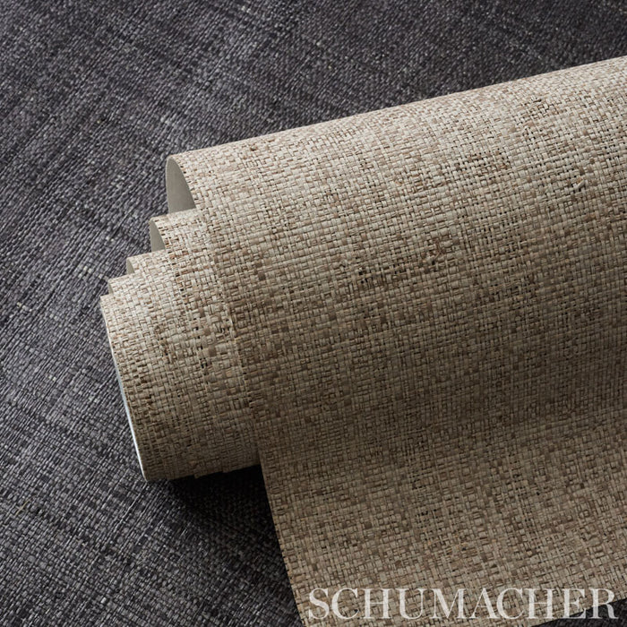 Schumacher Weston Raffia Weave Grey Wallpaper 5006201