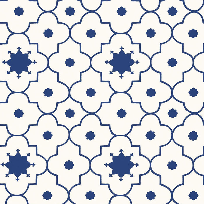 Schumacher Taj Trellis Jaipur Blue Wallpaper 5006620