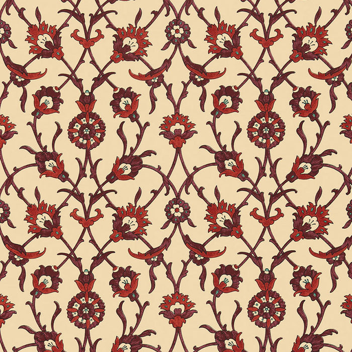 Schumacher Sultan's Trellis Pomegranate Wallpaper 5006702