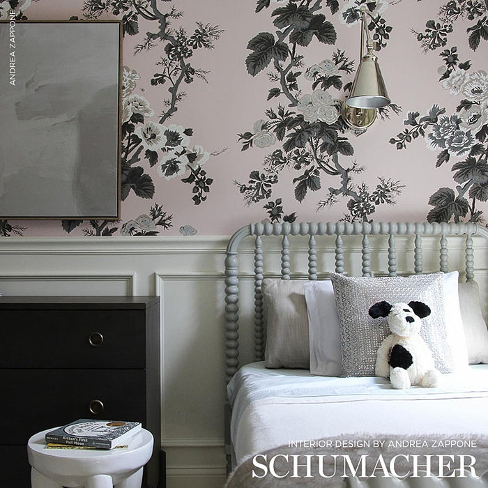 Schumacher Pyne Hollyhock Blush Wallpaper 5006924