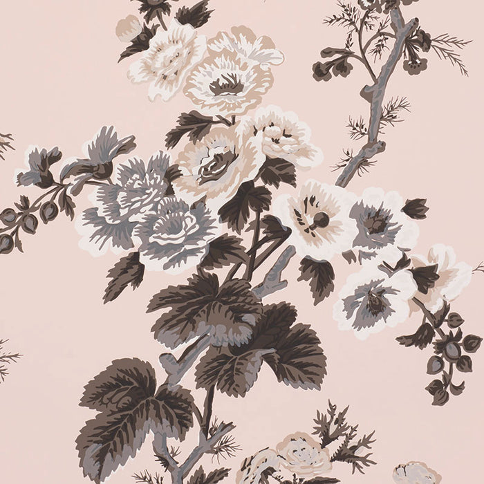 Schumacher Pyne Hollyhock Blush Wallpaper 5006924