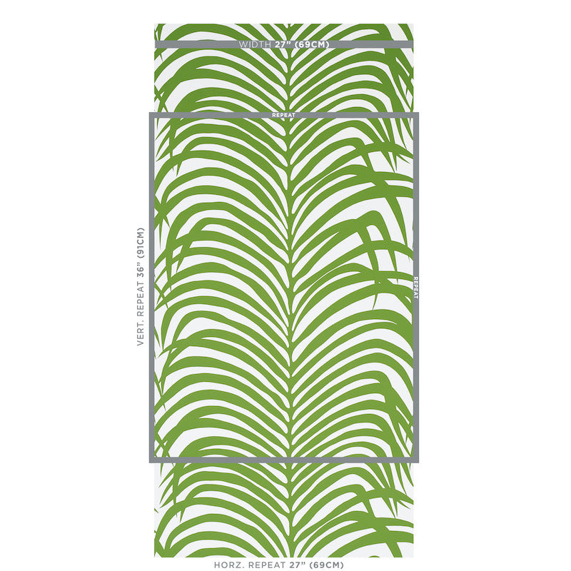 Schumacher Zebra Palm Jungle Wallpaper Sample 5006931