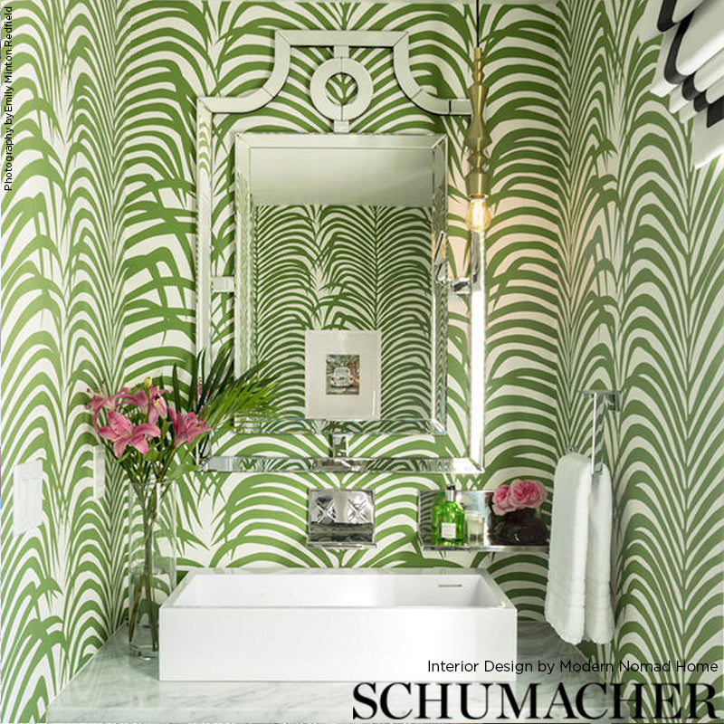 Schumacher Zebra Palm Jungle Wallpaper Sample 5006931