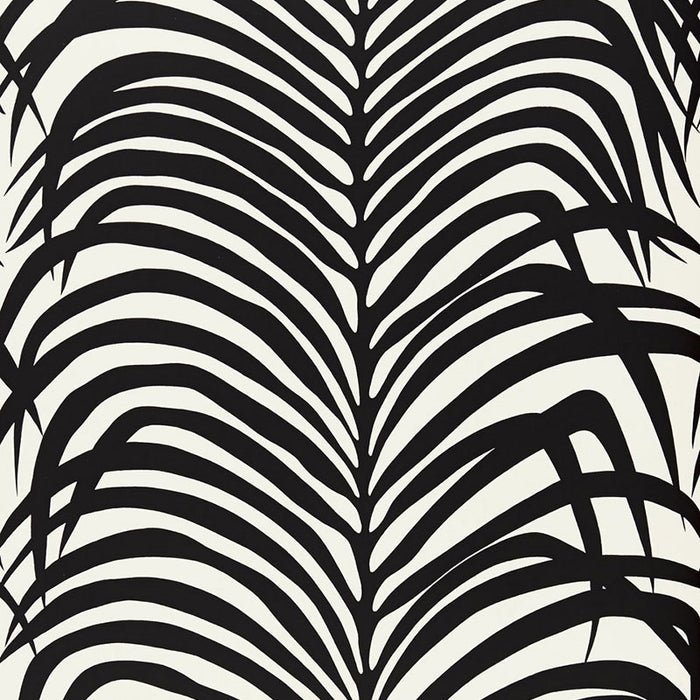 Schumacher Zebra Palm Ebony Wallpaper 5006932