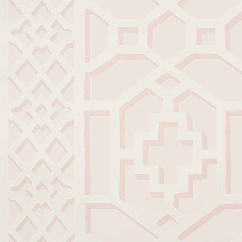 Schumacher Zanzibar Trellis Blush Wallpaper 5006944