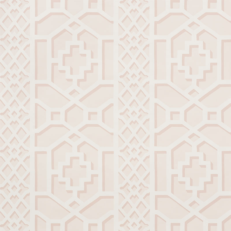 Schumacher Zanzibar Trellis Blush Wallpaper 5006944