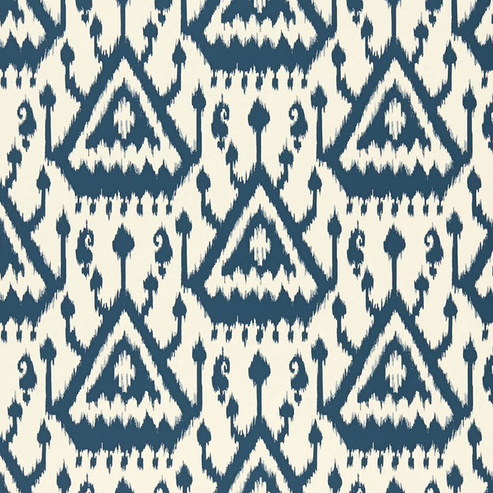 Schumacher Vientiane Ikat Indigo Wallpaper 5006952