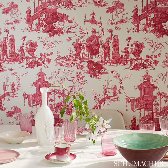 Schumacher Chinois Smoke Wallpaper 5007000